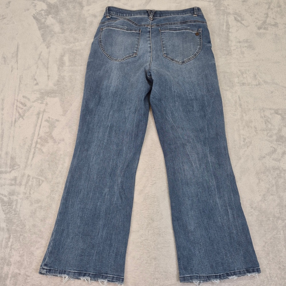 Democracy Ab Solution Bootcut Jeans Medium Wash Frayed Hem 10 Short BN2896LHPB
